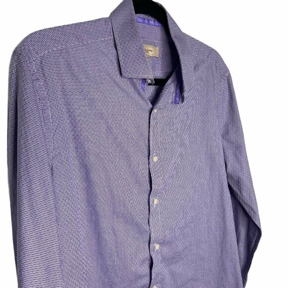 1 Like No Other London Button-up Mens Size 15(M) Purple Long Sleeve Casual Shirt - Picture 4 of 11